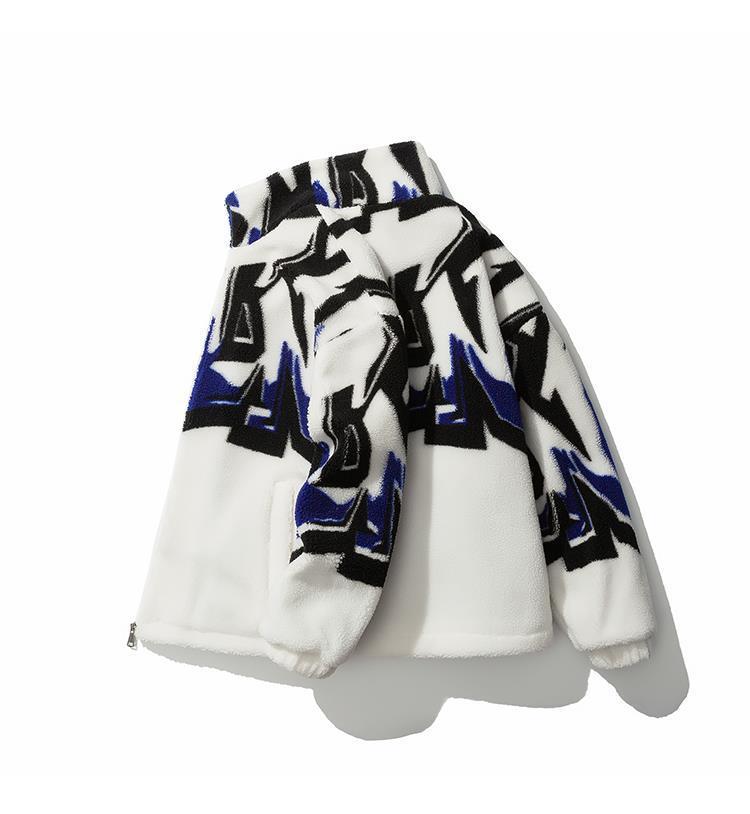 Fashion Printed Loose New Men's Fleece Cotton-padded Coat