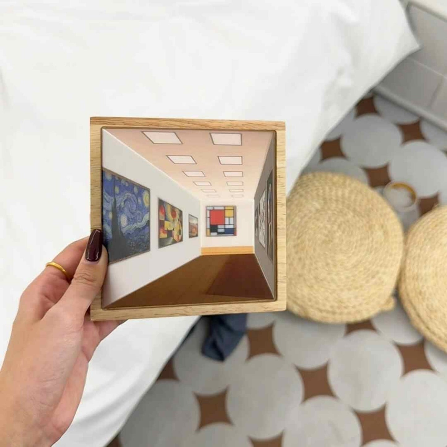 3Dイリュージョンナイトライトギャラリーベッドサイドピクチャースタイルサンシャイン描画をシミュレート