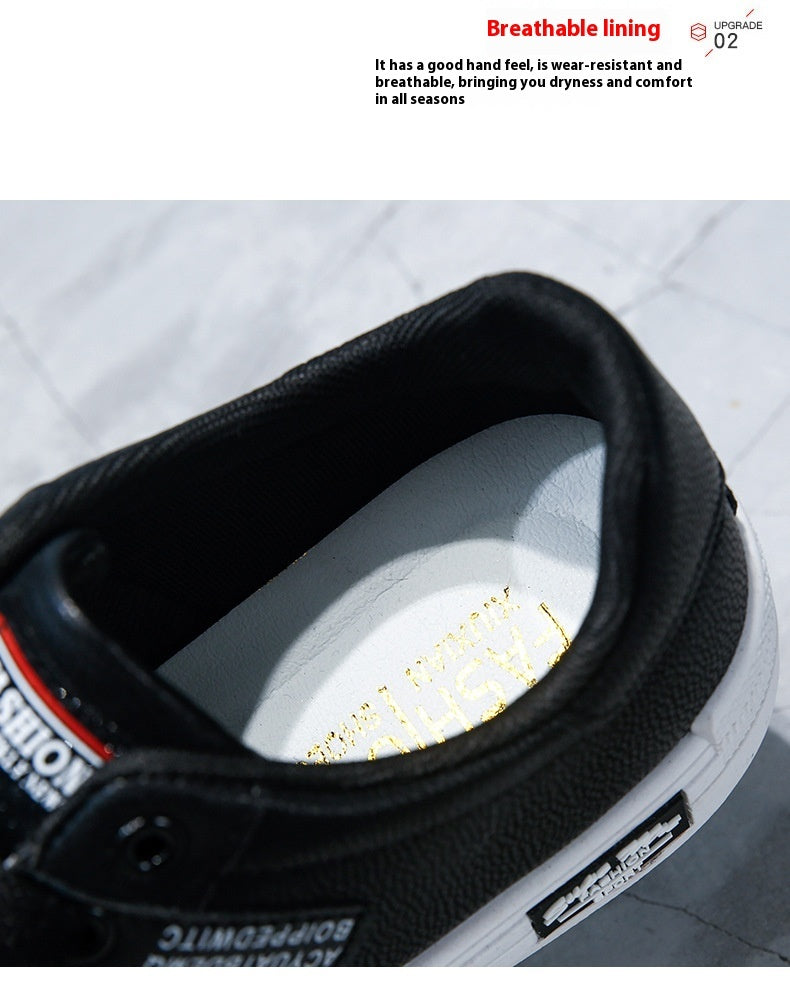 Men's Fashion Trend Low-top Leather Surface Casual Shoes