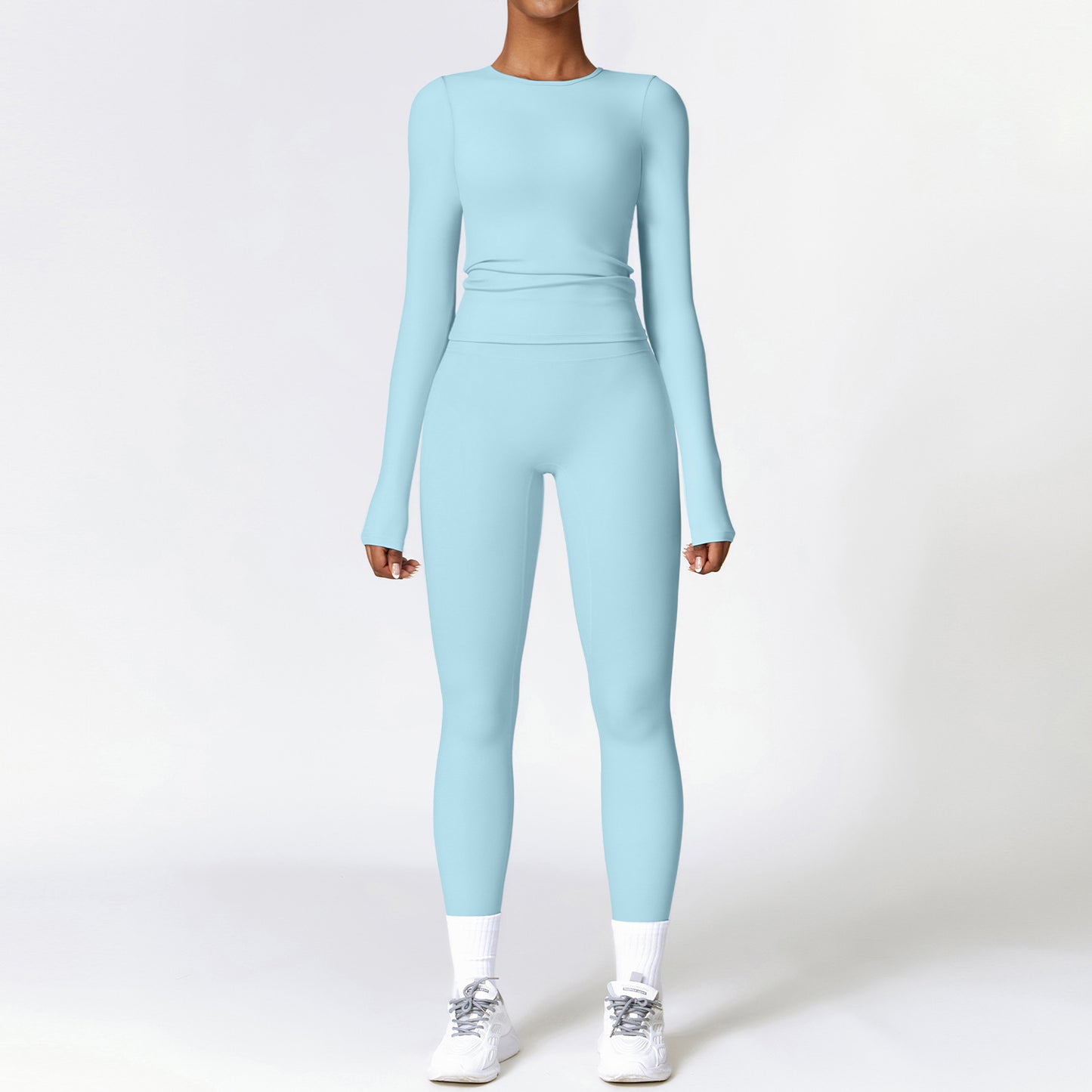Tight-fitting Brushed Yoga Suit Quick-drying Fitness Long Sleeve Yoga Set