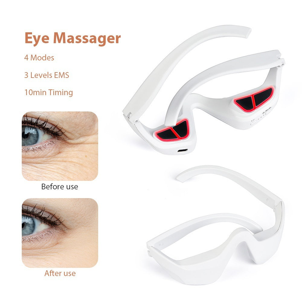 Under Eye Glasses Massager Improve Dark Eye Circles, Reduce Eye Wrinkles & Relieve Eye Fatigue