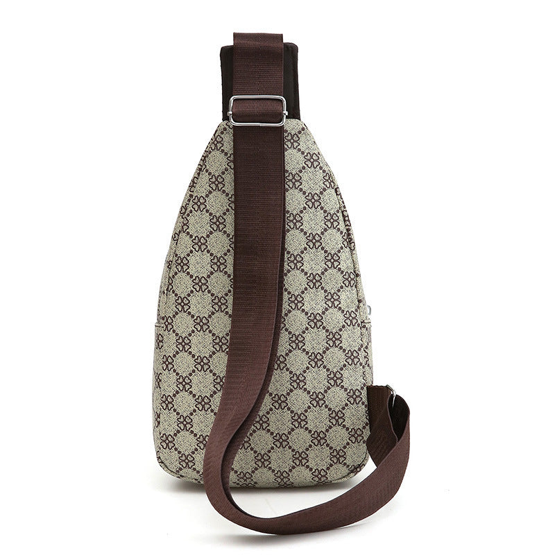 New Contrast Color PU Soft Leather Casual Chest Bag Men And Women Crossbody Tide Travel Fashion Small Backpack