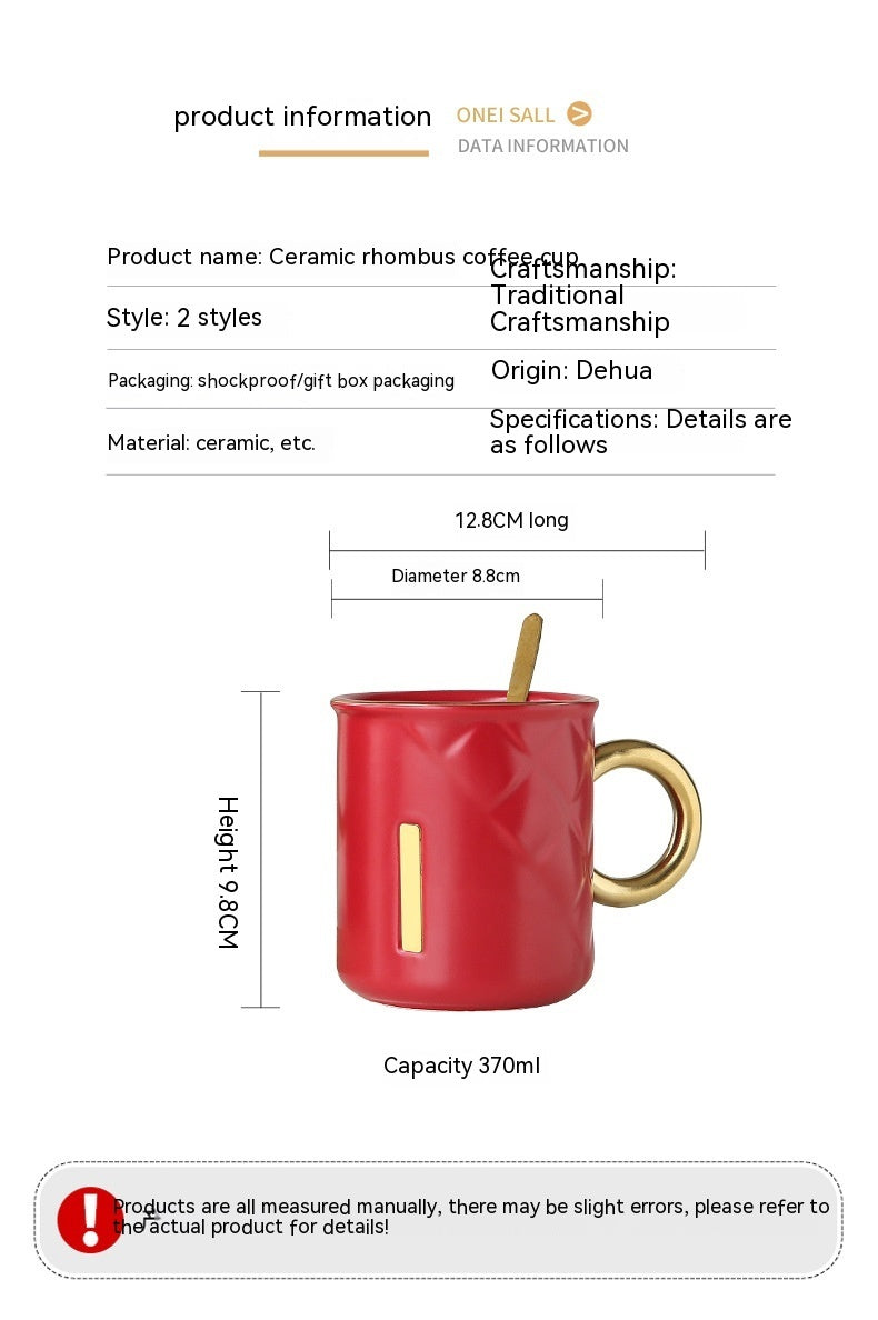 Creative Ceramic Mug Gold-plated Handle Coffee Cup