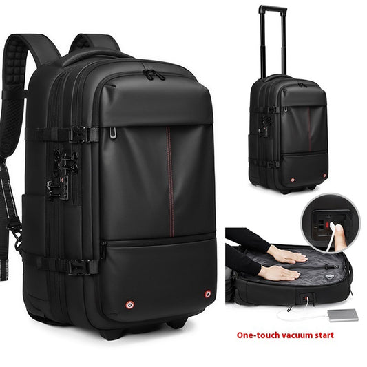 Expandable Trolley Backpack Large Capacity with Built in Vaccum Pump Option.