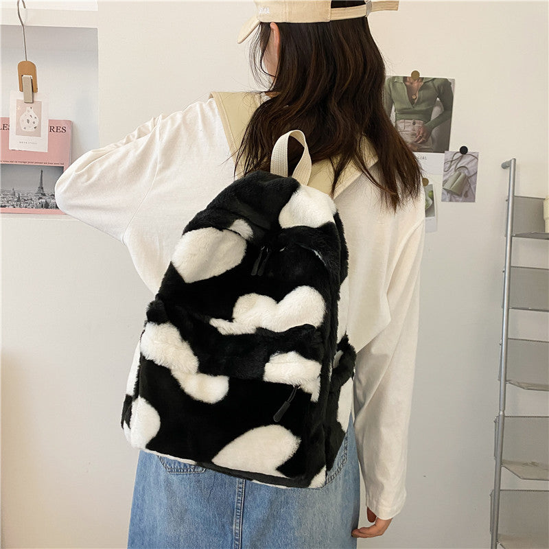 Pelziger Schal Rucksack