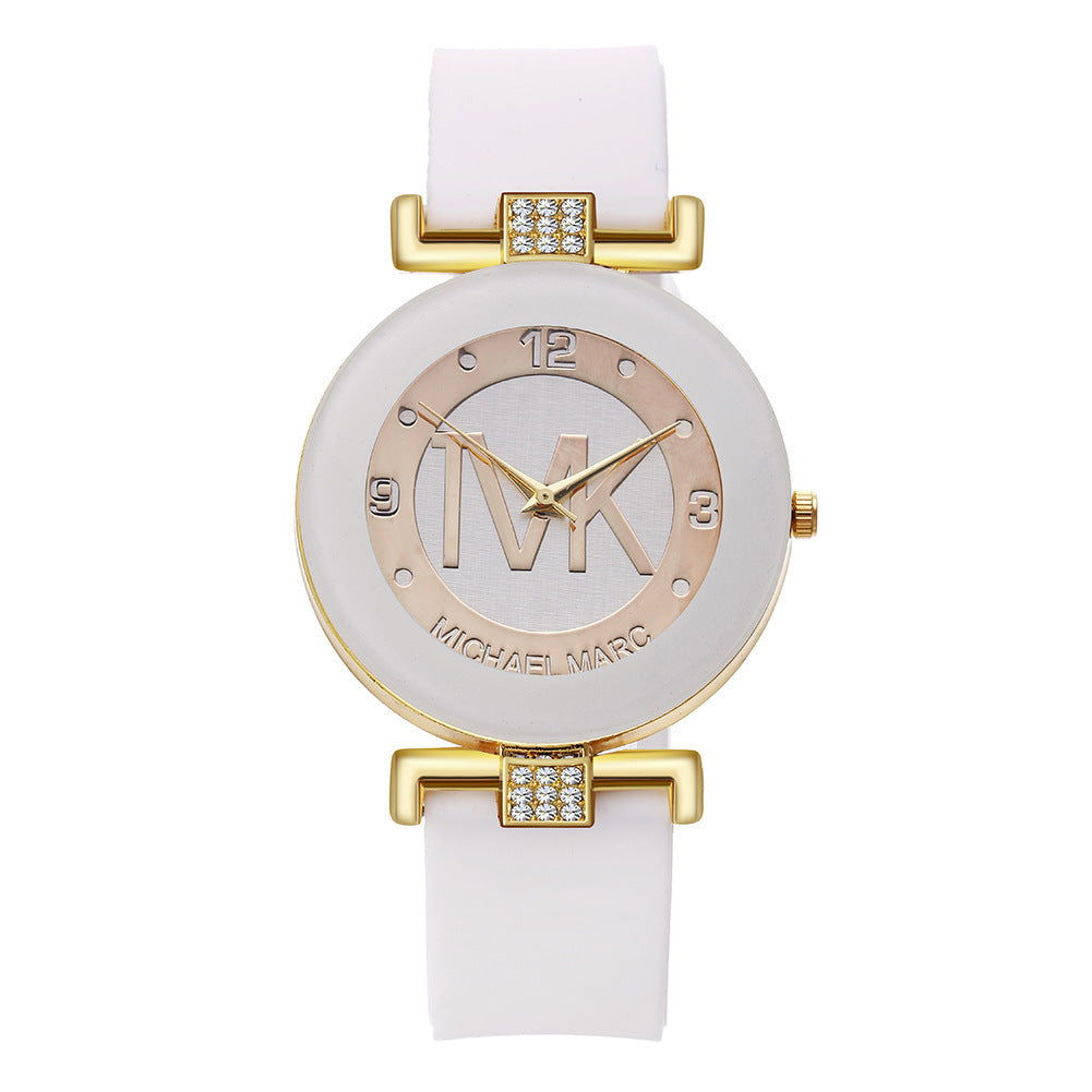 Mode Damen Diamant Silikon Armband Quarzuhr