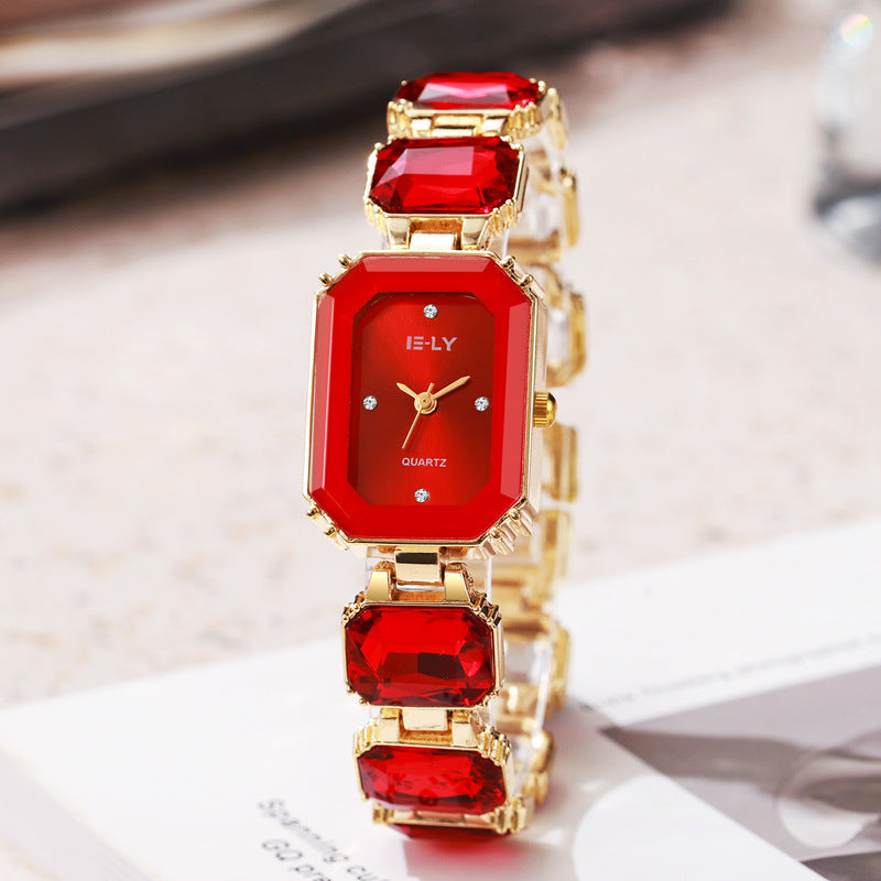 Colorful Niche High-grade Steel Belt Square Watch