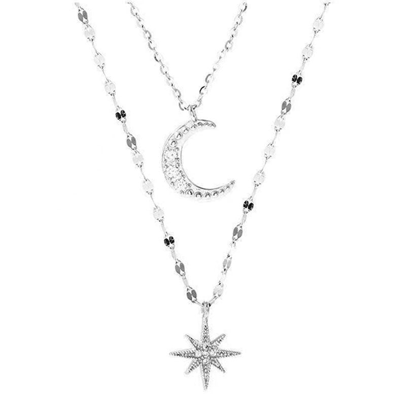 アステリズム ダブルレイヤー ムーンネックレス(女性用)