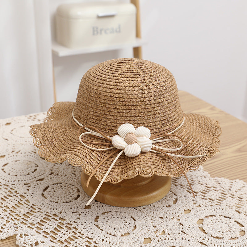 Girls' Sun-proof Sun Straw Hat & Bag