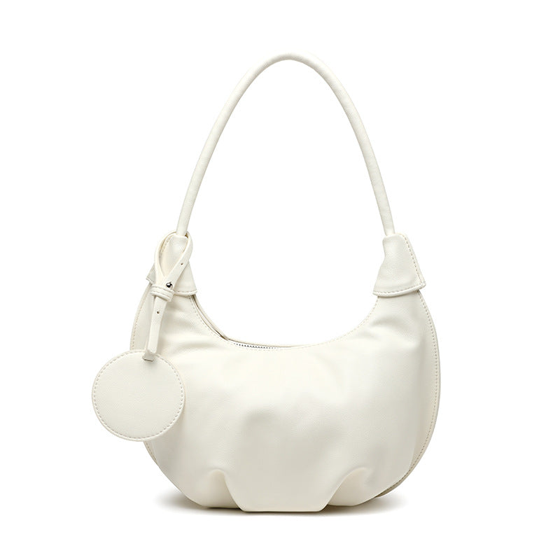 Portable Underarm Leisure Soft Leather Versatile Shoulder Dumpling Bag