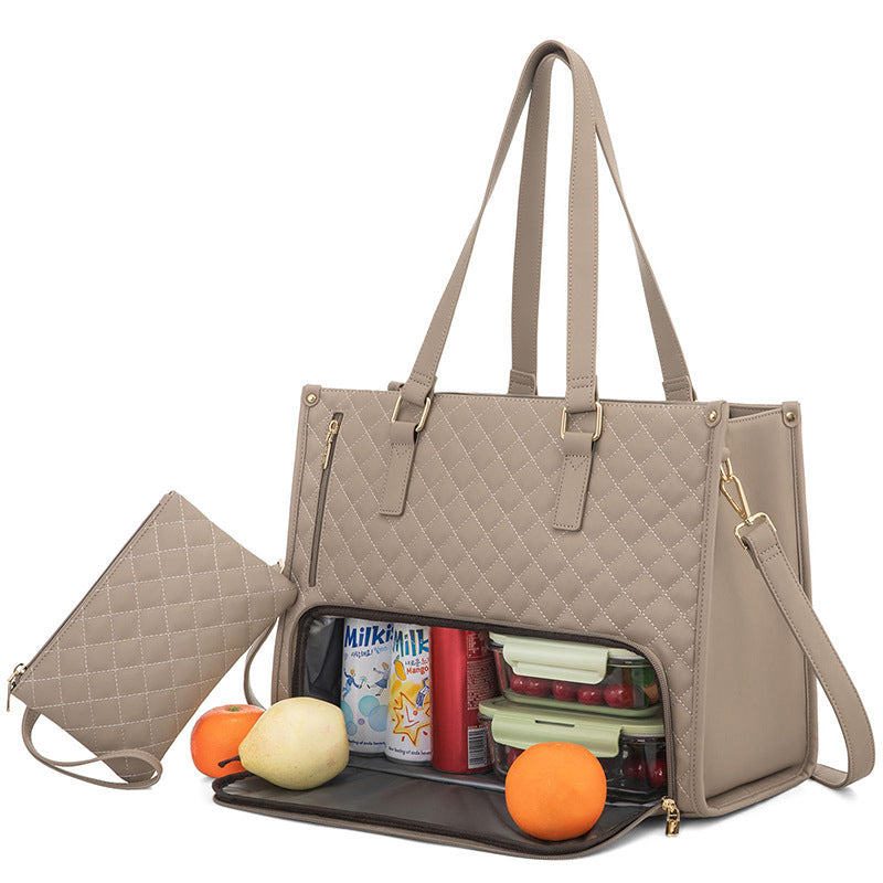 Women's Thermal Insulation Lunch Box Leak-proof Crossbody Bag with FREE PURSE