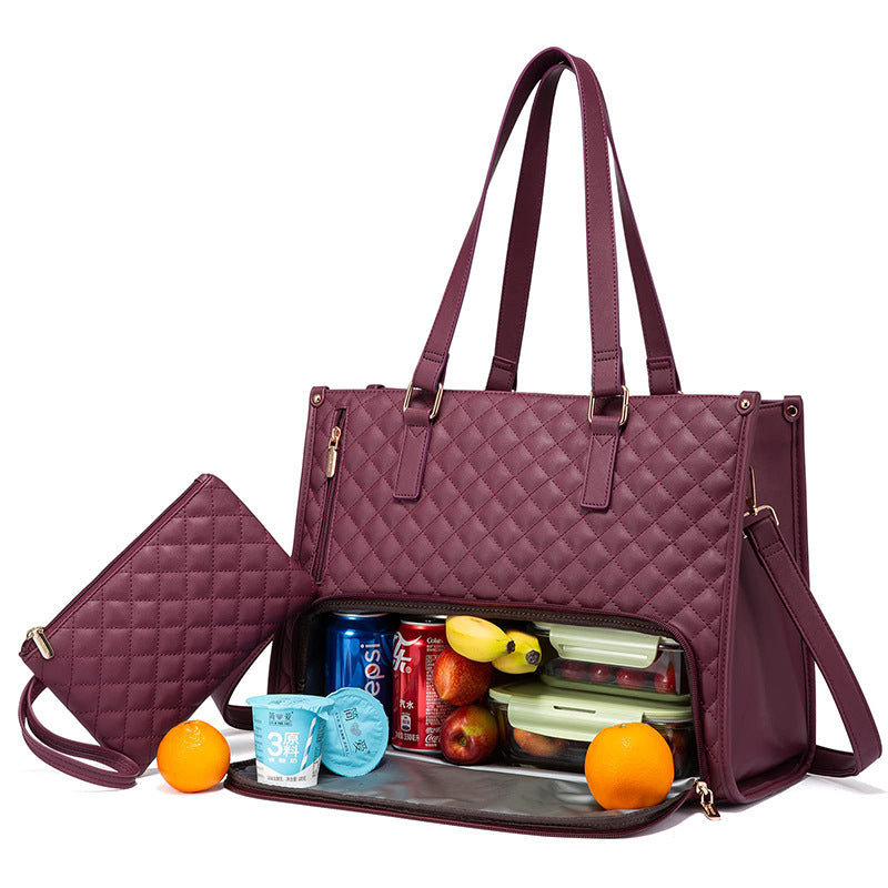 Women's Thermal Insulation Lunch Box Leak-proof Crossbody Bag with FREE PURSE