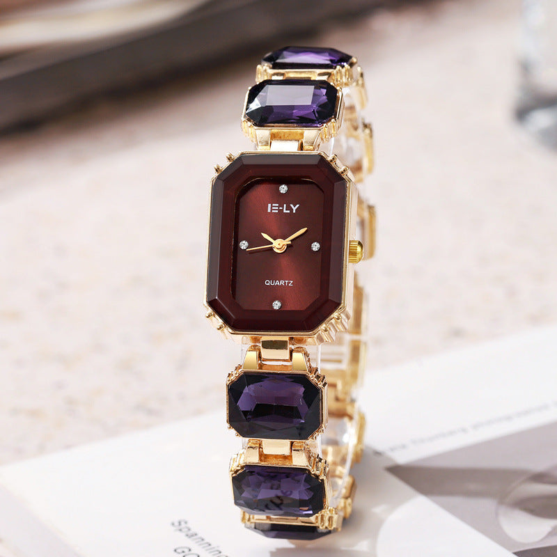 Colorful Niche High-grade Steel Belt Square Watch