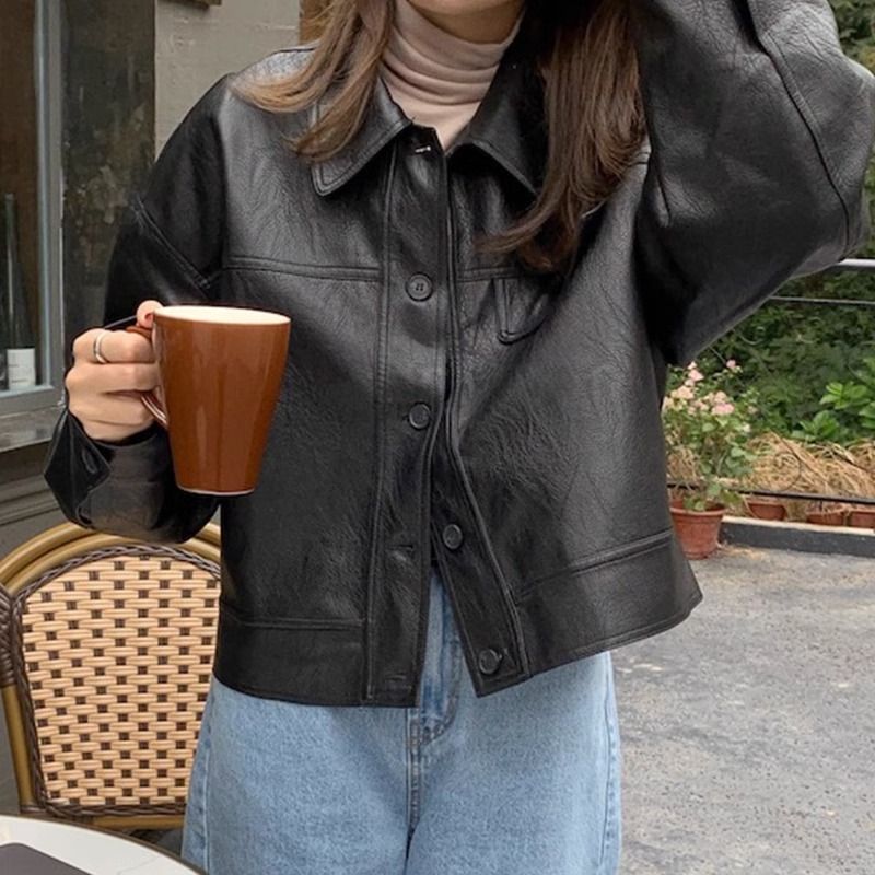 Women's Brown Leather Coat