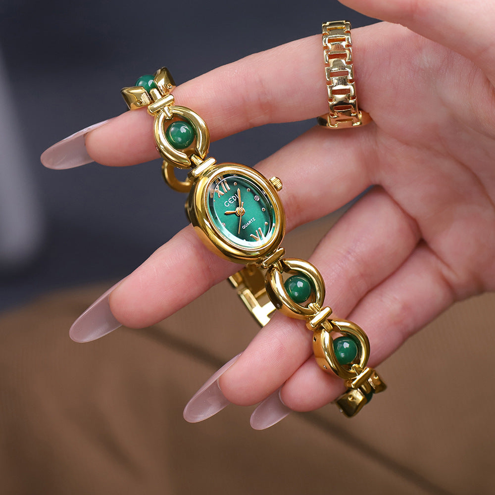 Gedi – Armbanduhr im Nationalstil mit Smaragdgrün