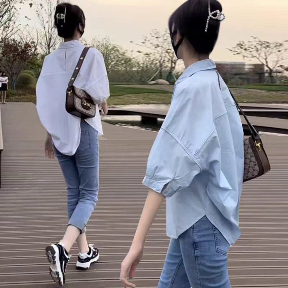 Fashion Personality Half Sleeve Women's Casual Shirt Top