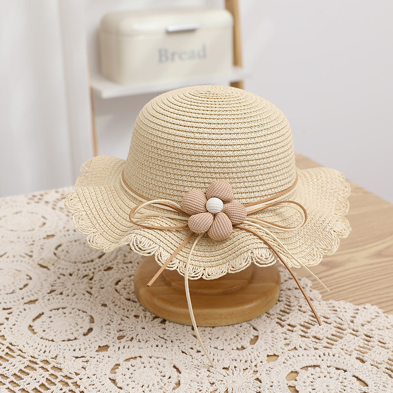 Girls' Sun-proof Sun Straw Hat & Bag