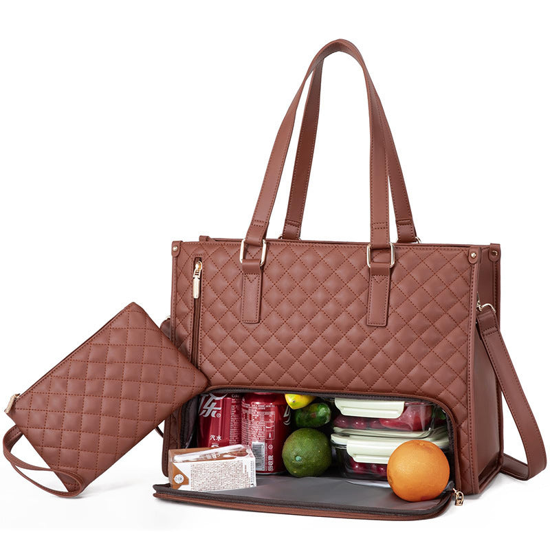 Women's Thermal Insulation Lunch Box Leak-proof Crossbody Bag with FREE PURSE