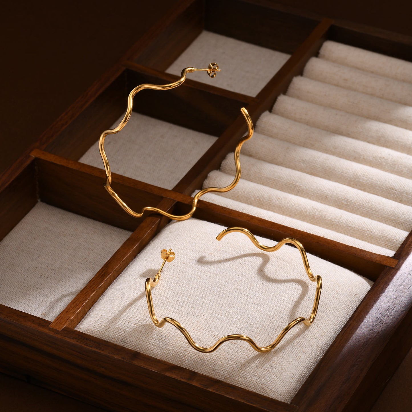 18K Gold Plated Large Earrings
