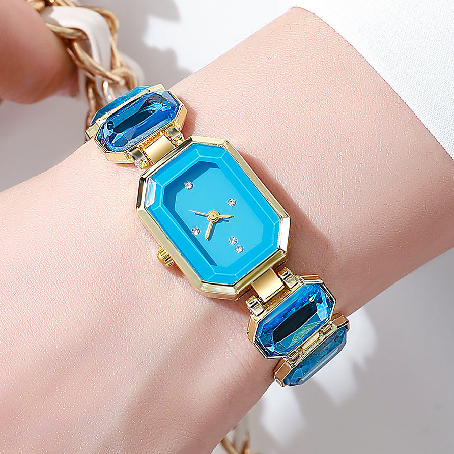 Stone Color Emerald Niche High-grade luxury Bracelet Watch