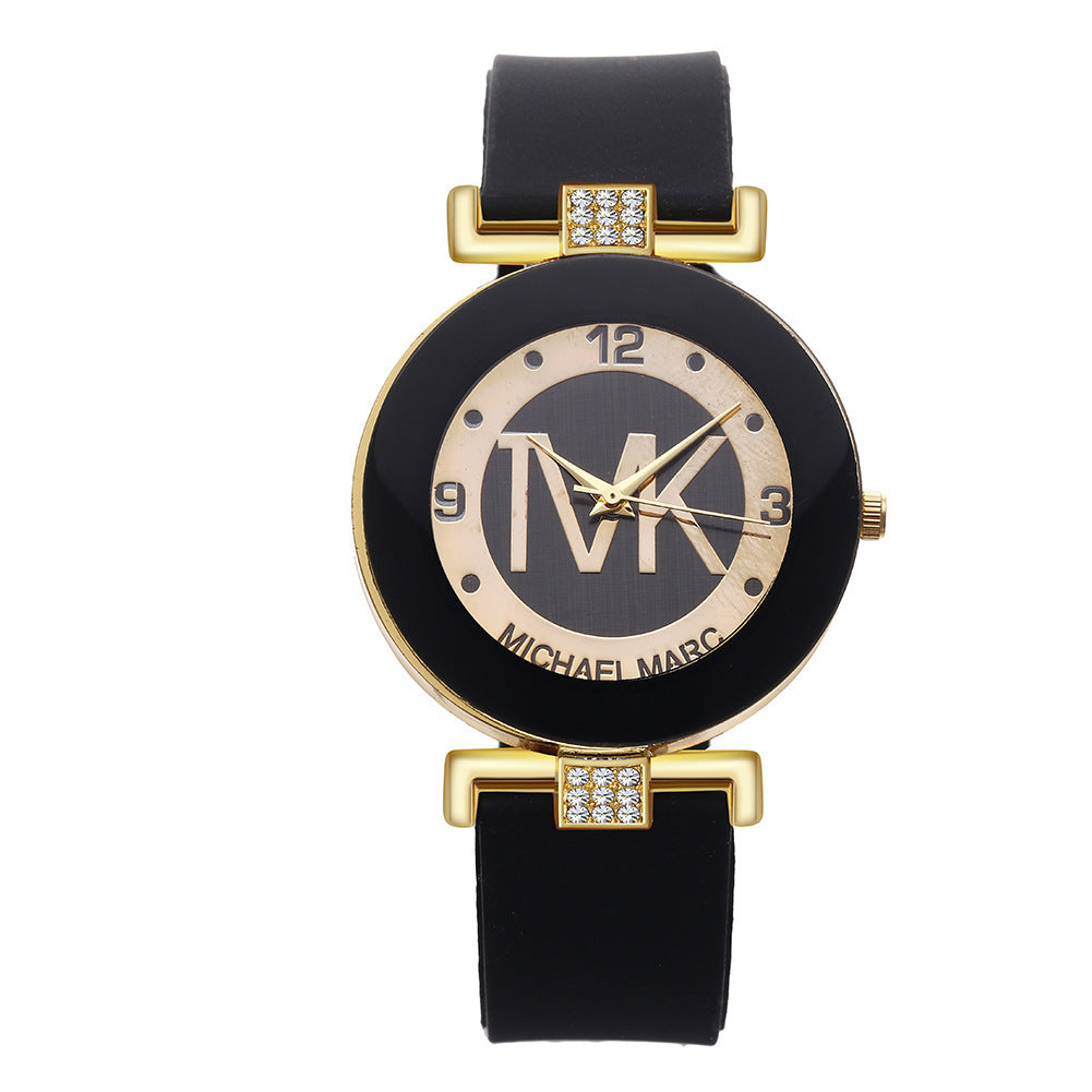 Mode Damen Diamant Silikon Armband Quarzuhr