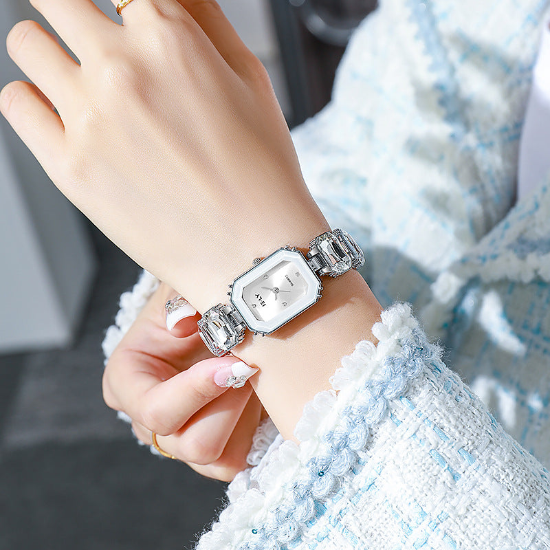 Colorful Niche High-grade Steel Belt Square Watch
