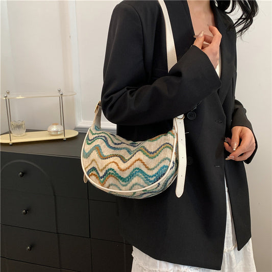 Women's Versatile Portable Knitted Straw Woven Bag