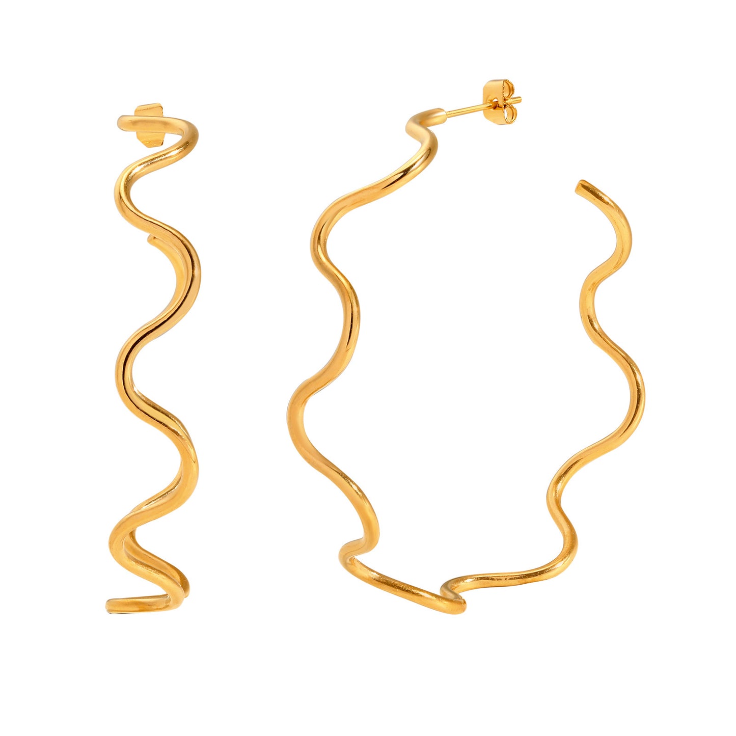 18K Gold Plated Large Earrings