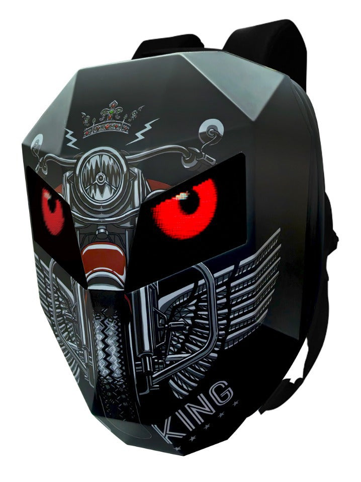 Luminous LED Cycling DIY Pattern Shell Helmet Motorcycle Waterproof Bag