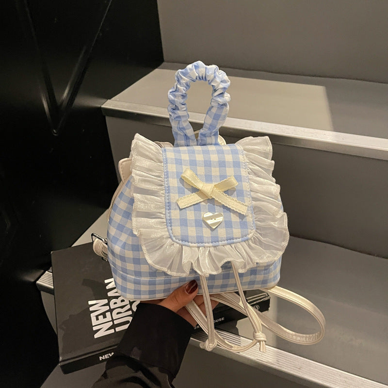Sweet Lace Mini Checkered ladies Backpack