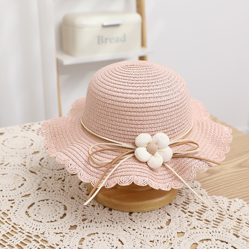 Girls' Sun-proof Sun Straw Hat & Bag