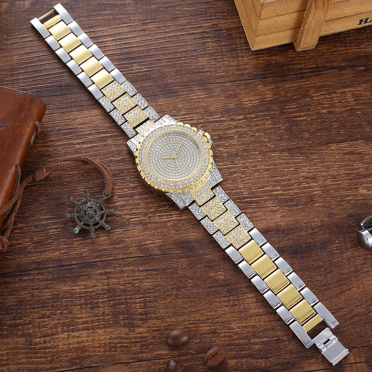 Mode Diamant Band Quarzuhr mit Armband
