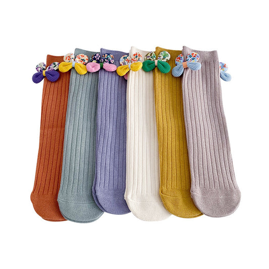 Bowknot Girls Straight Socks