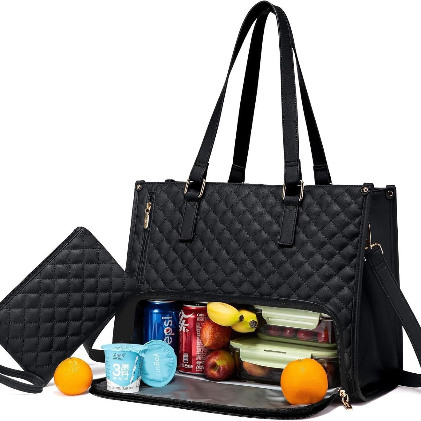 Women's Thermal Insulation Lunch Box Leak-proof Crossbody Bag with FREE PURSE