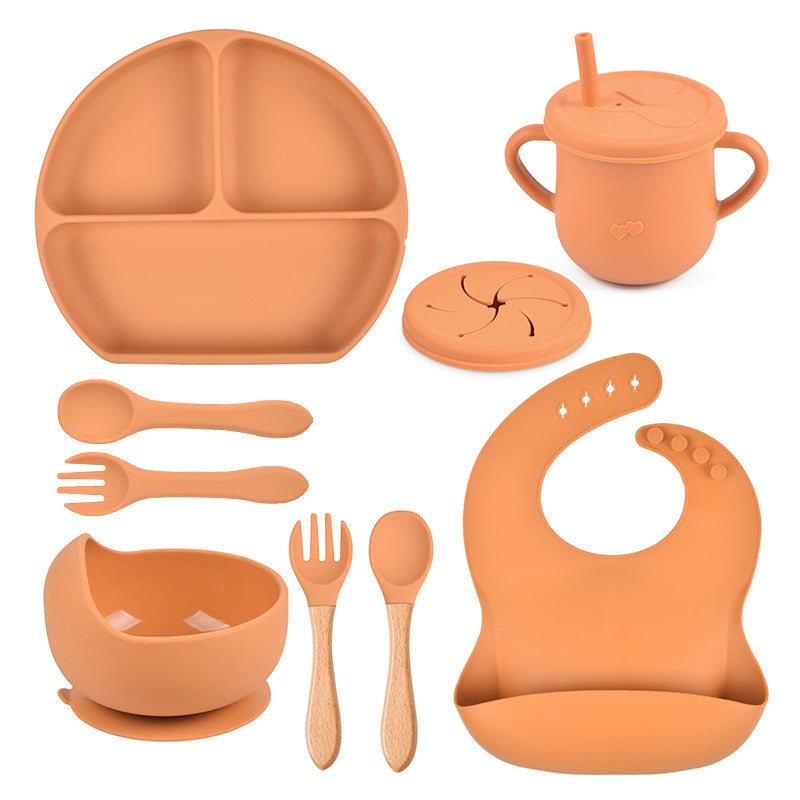 Silicone Solid Colors Babies' Tableware Set