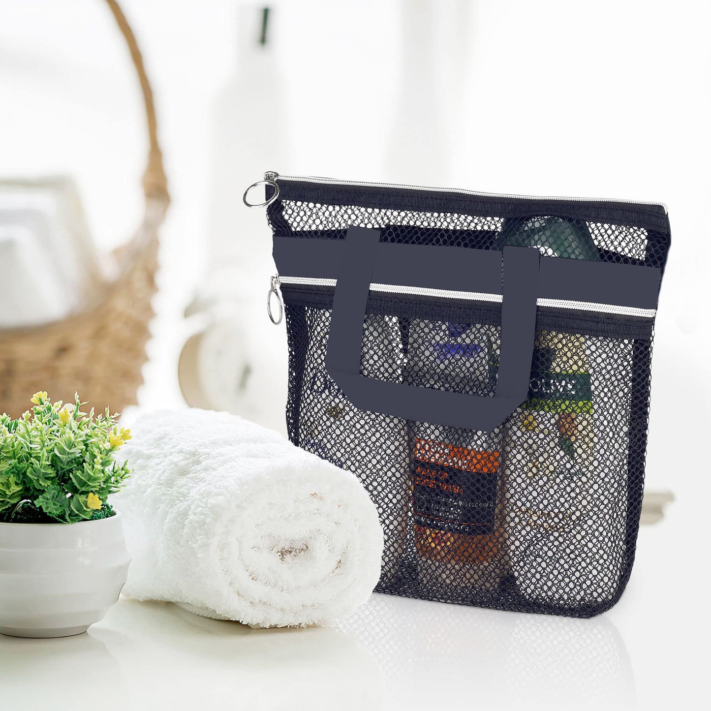 Portable Shower Accessories Transparent Mesh Bag