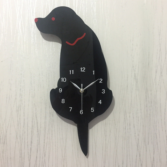 Wall Quartz Clock Mute Cute Cat With Tail