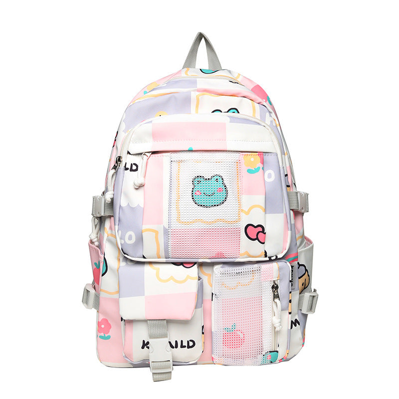 Niedliche Cartoon Doodle Illustration Schultasche Mädchen