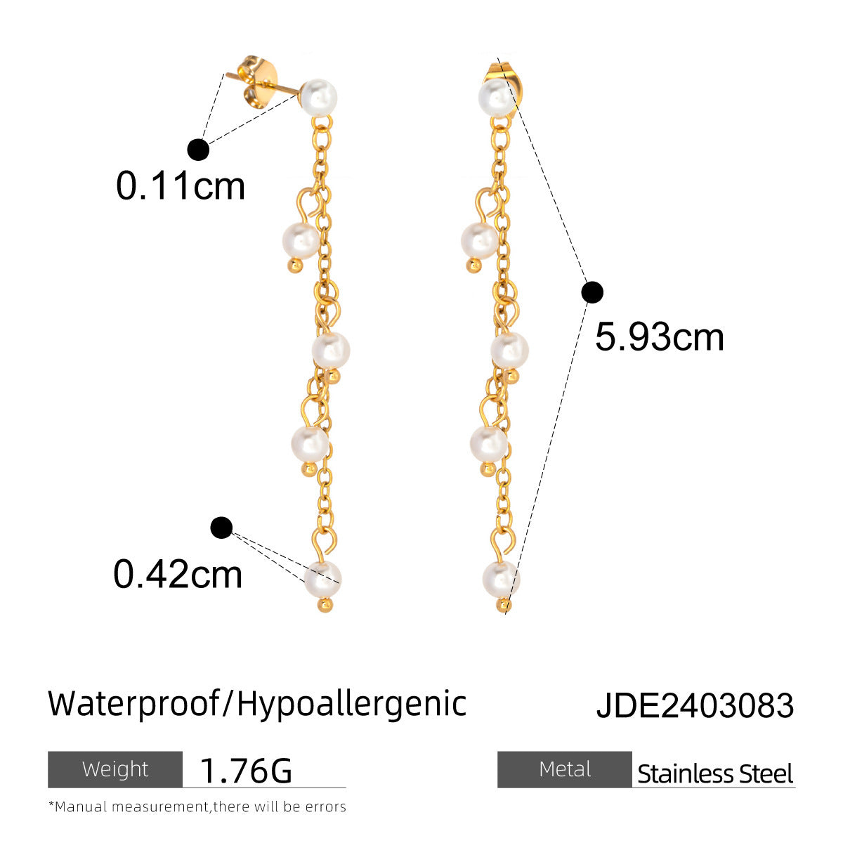 High-grade Ins Titanium Steel Earrings 18K Gold Plated