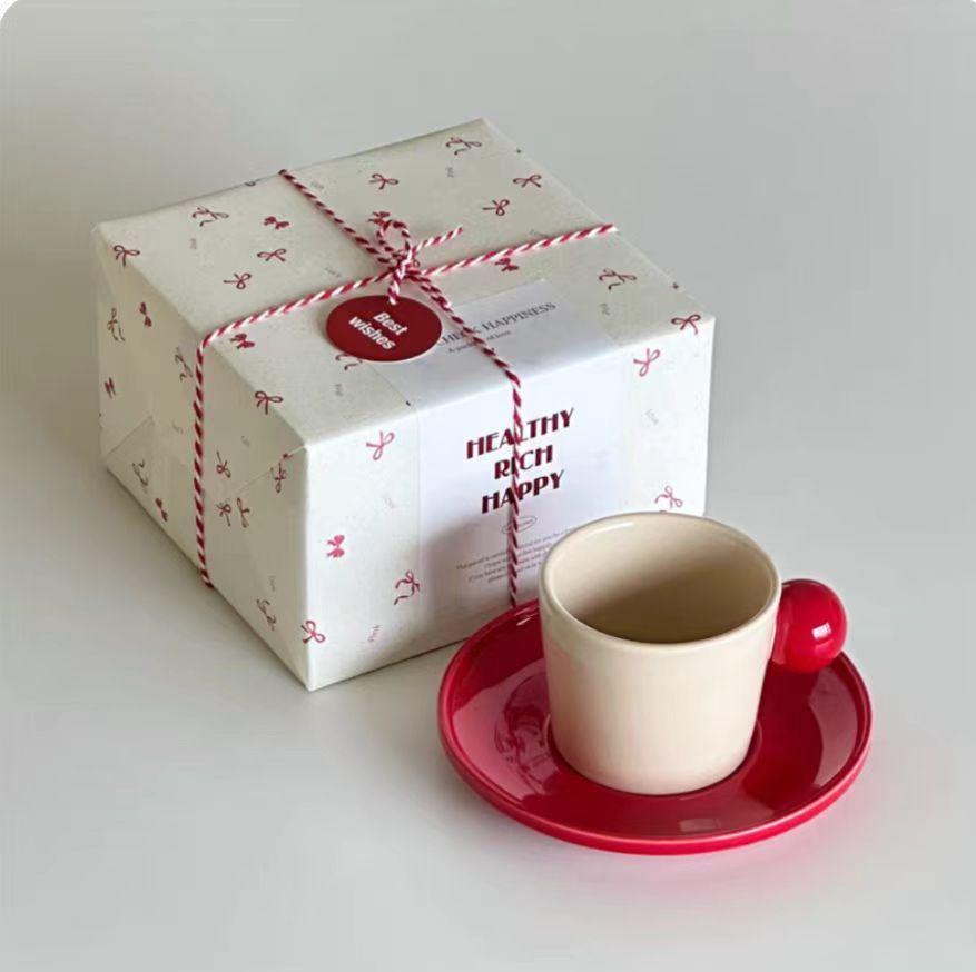 Irregular Cute Cherry Art Gift Ceramic Mug