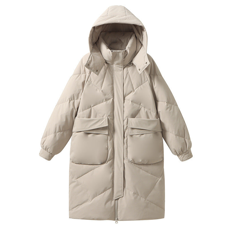 White Duck Down High-end Warm Women's Slimming Pinghu Coat Jacket