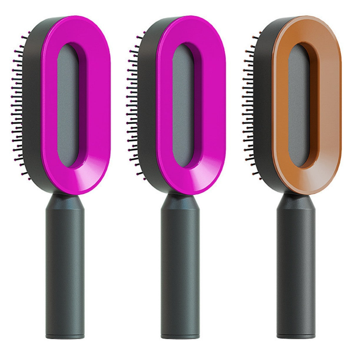 女性用セルフクリーニングヘアブラシ ワンキークリーニング