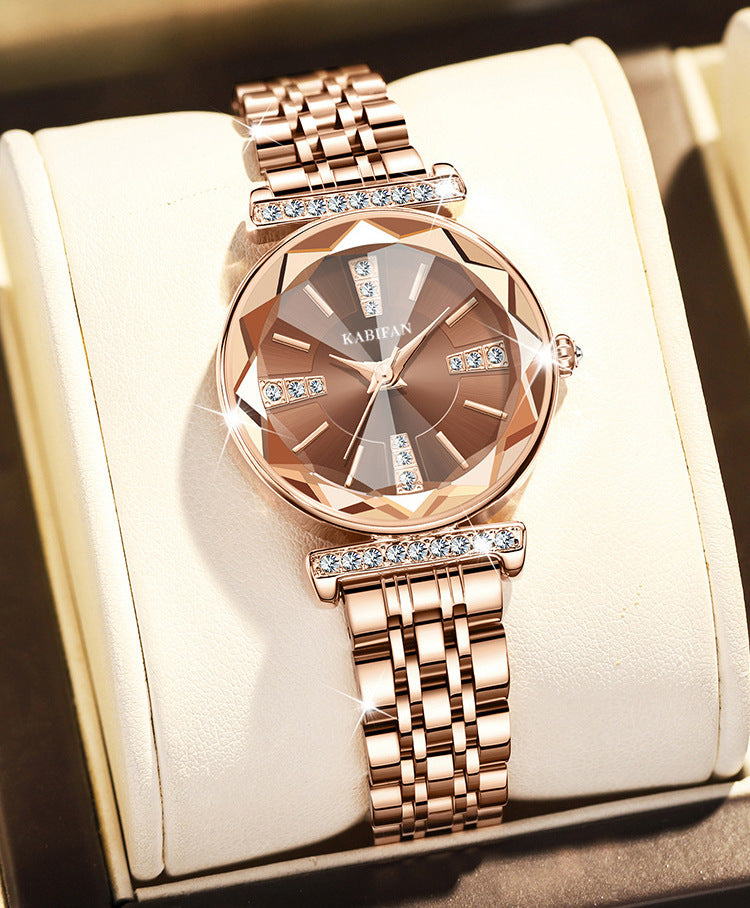 Women's Diamond Mirror Fashion Waterproof Watch