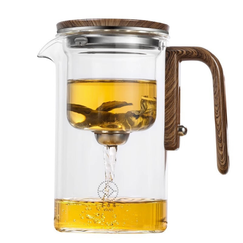 One Click Magnetic Teapot Separation Filtration Glass Tea Pot Tea Water Separator