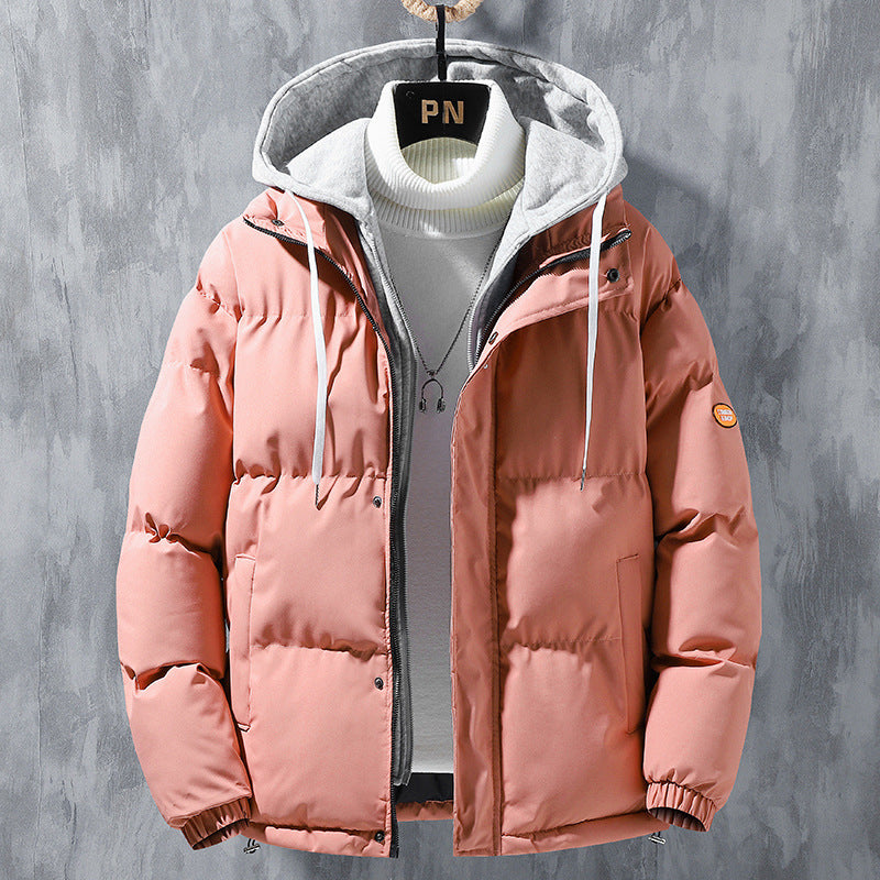 Modische, winddichte, verdickte Kapuzenjacke aus Baumwolle mit fester Freizeitsportjacke