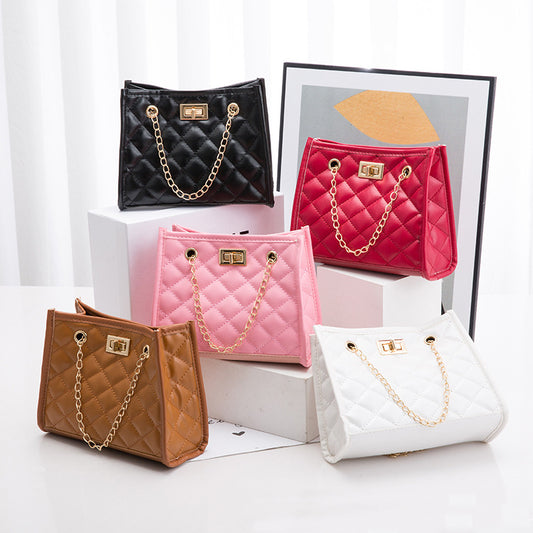 Mini Chain Shoulder Bag Rhombus Sewing