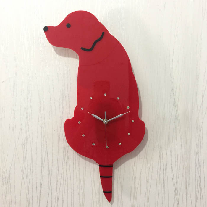 Wall Quartz Clock Mute Cute Cat With Tail