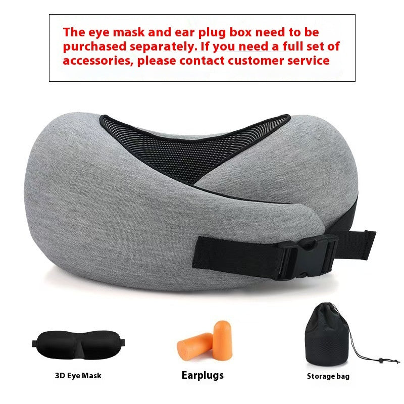 Soft Memory Foam Travel Neck Pillow U Shape Adjustable Support Comfortably Sleeping