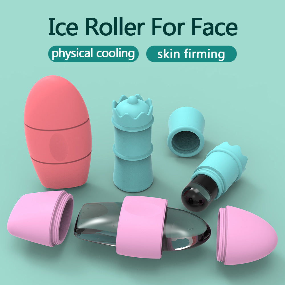Silicone Ice Face Roller Contour Shrink Pores Remove Dark Circles Massage Skin