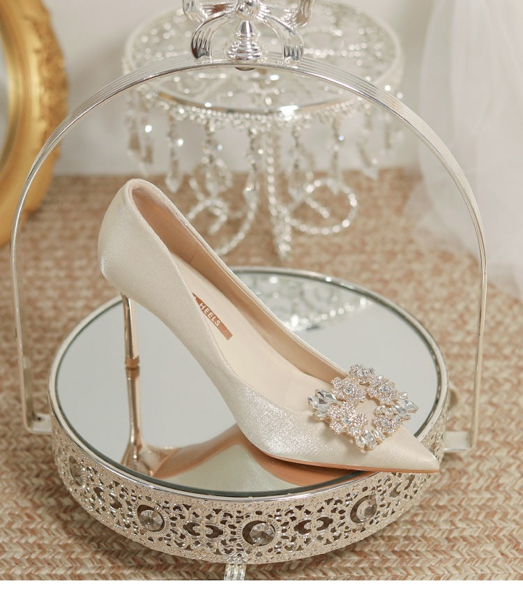 Two-way Wear Pointed-toe Stiletto Bride Shallow Mouth High Heels